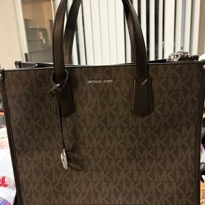 Michael Kors Black and Grey Monogram Briefcase Bag